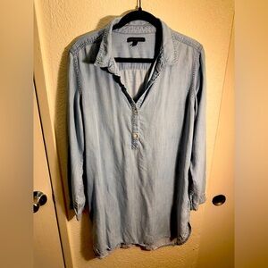 Banana Republic Blue Casual Button Down Dress Relaxed Fit. Size Large.